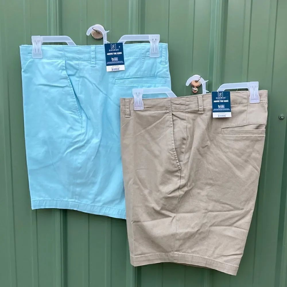 MEN'S Flat Front Above The Knee Comfy Shorts, 9” Inseam, 2-Pack Size 46